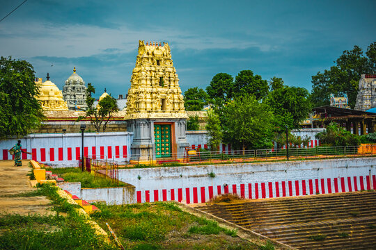 Kumarakottam Temple is one of the most important Hindu temples and top places to see in Kanchipuram, Tamil Nadu, South India. The temple is dedicated to Lord Murugan. Religion & Worship scenario image