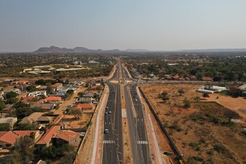 Construction of trafiic flyover near BTV mass media complex in Gaborone, Botswana, Africa