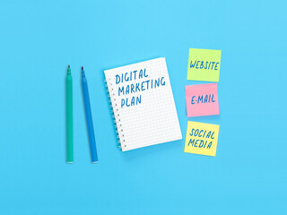 Handwriting text Digital marketing plan