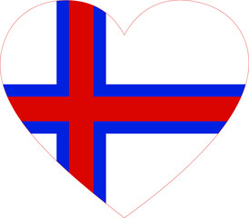 Obraz premium Flag of Faroe Islands inside heart shape