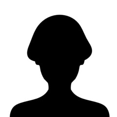 Woman silhouette profile picture on white. Vector
