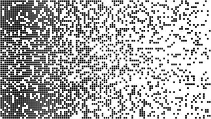 Black and White Random Pixels Pattern. Shuffled pixels texture background. Classic Pixel Art. Vector Illustration.