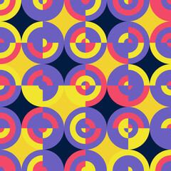 Seamless geometric pattern with circles. Colorful vector background