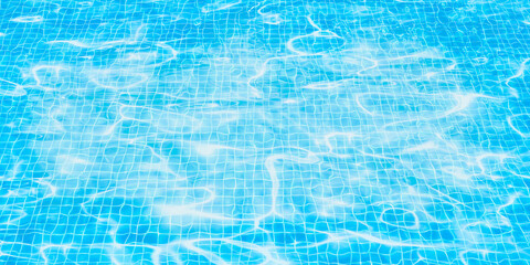 Blue swimming pool rippled water