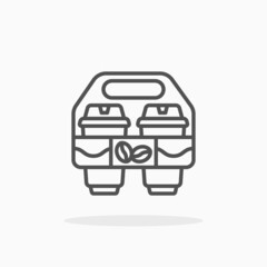 Takeaway Coffee Cup icon. Outline Black. Editable Stroke. Enjoy this icon for your project.