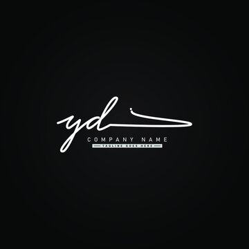 Initial Letter YD Logo - Hand Drawn Signature Logo