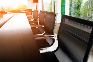 Conference table and chairs in meeting room