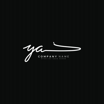 Initial Letter YA Logo - Handwritten Signature Logo