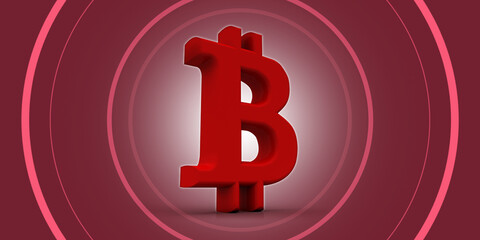 3d rendering bitcoin sign currency
