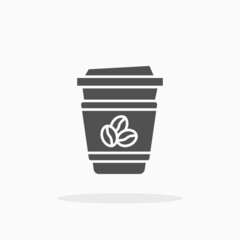 Coffee Cup icon. Solid Black. Vector illustration. Enjoy this icon for your project.