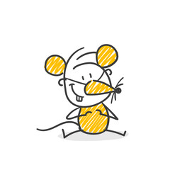 Strichfiguren / Strichmännchen: Maus. (Nr. 682)