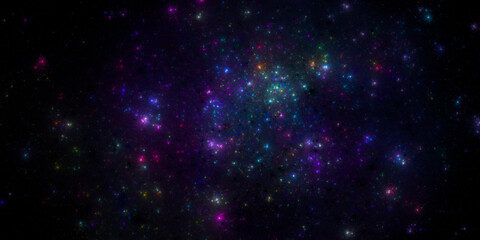 Banner Star field background . Starry outer space background texture . Colorful Starry Night Sky...