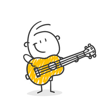 Strichfiguren / Strichm&auml;nnchen: Gitarre, Musik. (Nr. 683)	