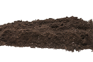 Black land for plant isolated on white background.