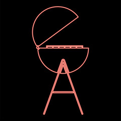 Neon barbecue or grill red color vector illustration flat style image