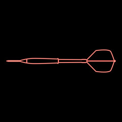 Neon dart arrow red color vector illustration flat style image