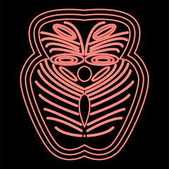 Neon piece salmon fish red color vector illustration flat style image