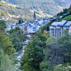Cuaterets, France - Views over the town of Cauterets in the Haute-Pyrenees
