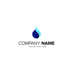 Water drop Logo design vector template Linear style. Blue Droplet lines aqua Logotype icon