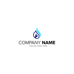 Water drop Logo design vector template Linear style. Blue Droplet lines aqua Logotype icon
