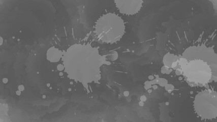 Blots of watercolor paint. Black and white vector background. Abstract watercolor grayscale background. Vector illustration. Grunge texture for cards and flyers design.