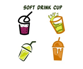 Soft drink logo. Soft drink icon. Cold drink symbol. soft drink icon set. vector design illustration.