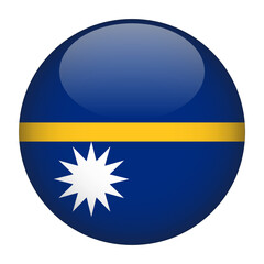 Nauru 3D Rounded Country Flag button Icon