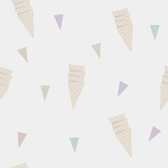 Vector seamless pattern with ice cream. 