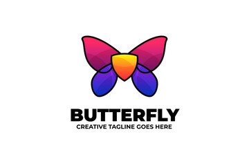 Colorful Butterfly Gradient Monoline Logo