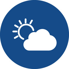 Cloud sun Isolated Vector icon which can easily modify or edit

