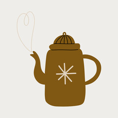 modern set of flat doodles items. cozy winter atmosphere. ideal for decorating and printing postcards