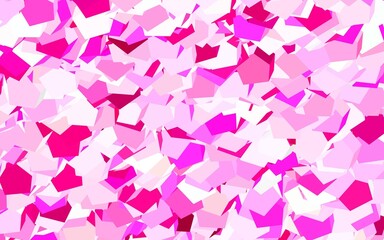 Light Pink vector background with hexagons.