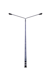 Street light or Road lamp isolated on white background.Steel electric poles, street lights Equipment needed on the road.