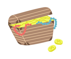 treasure chest in a flat cartoon style