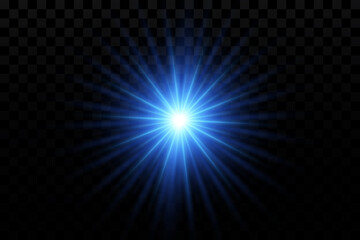 Obraz premium Glow effect. Blue glowing particles, stars. Vector illustration.
