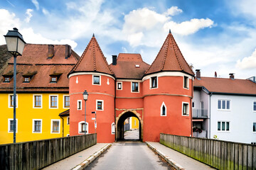 Beer gate- Biertor in the idyllic village Cham in Bavaria, Germany