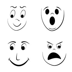 Set of face expressions - Vector Illustration