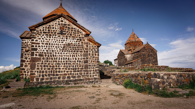 Sevan monstery near the lake in Armenia