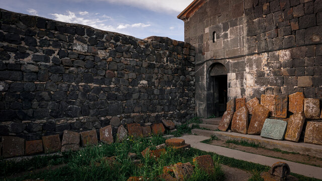 Inside ancient church Sevan in Armenia