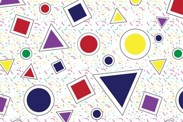 colorful Universal trend geometric shapes background. Design elements for children's book cover, wrapping paper,  Magazine, leaflet, billboard, sales promotion, flyer, brochure and book