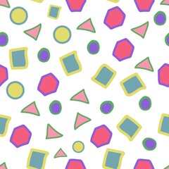 seamless pattern with universal trend geometrical shapes for children's book cover, wrapping paper, fabric and booklet