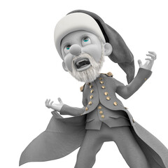 santa cartoon is angry