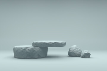 Abstract Podium, Rock Stone Platform Minimal Product Presentatiton, 3D, 3D Render