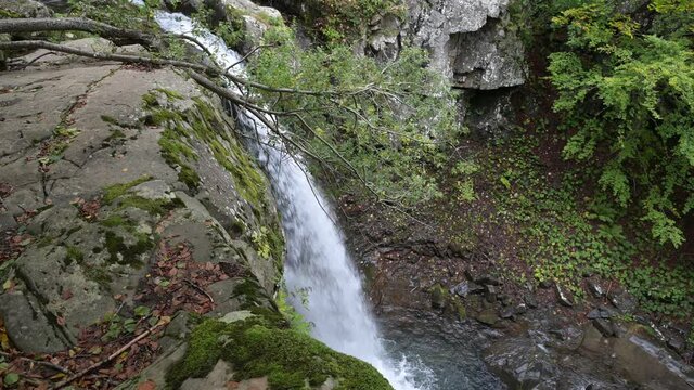 The beautiful Dardagna waterfalls, Corno alle Scale natural park, Lizzano in Belvedere, Italy
