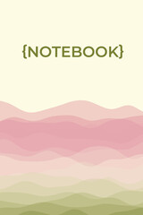 Cover page template with soft curves in green and pink colors. Can be used as banner, flyer, poster, business card, or brochure. Astonishing vector illustration.