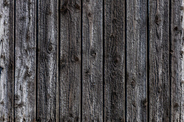Wooden fence wall background, Old brown wood texture with rust in vertical lines, Panoramic natural background, Can be used as backdrop or graphic design.