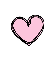 Abstract color heart as continuous line drawing on white background. Vector	