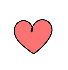 Abstract color heart as continuous line drawing on white background. Vector	