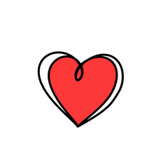 Abstract color heart as continuous line drawing on white background. Vector	