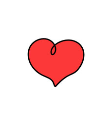 Abstract color heart as continuous line drawing on white background. Vector	